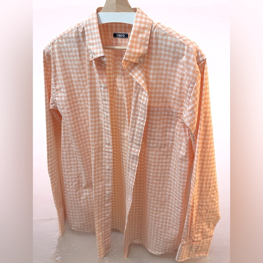 Izod | Performance Comfort Long Sleeve Gingham Button Down Shirt | Large | NWT🏷️
